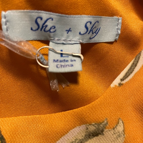 BNWT She & Sky Tie front Dress Size L - Picture 5 of 6